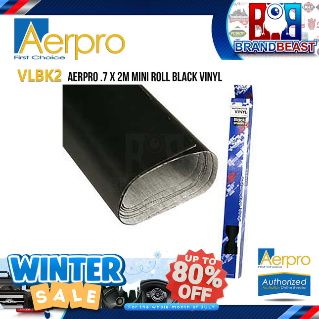 Aerpro VLBK2 .7 X 2M Mini Roll Black Vinyl
