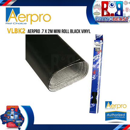 Aerpro VLBK2 .7 X 2M Mini Roll Black Vinyl