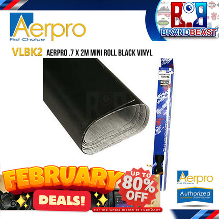 Aerpro VLBK2 .7 X 2M Mini Roll Black Vinyl