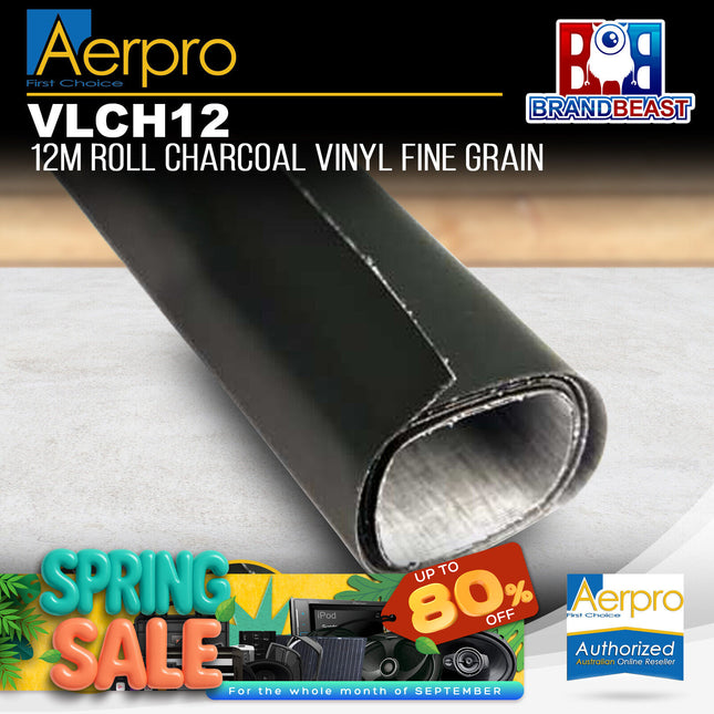 Aerpro VLCH12 12m Roll Charcoal Vinyl Fine Grain