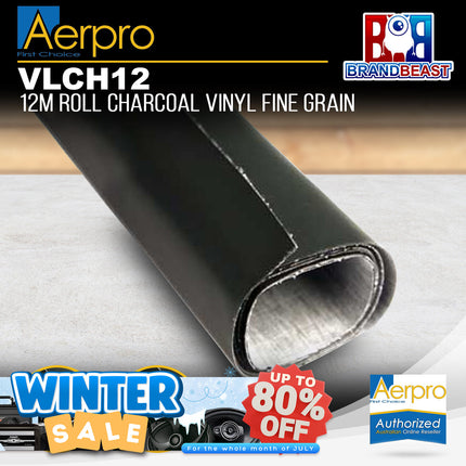 Aerpro VLCH12 12m Roll Charcoal Vinyl Fine Grain