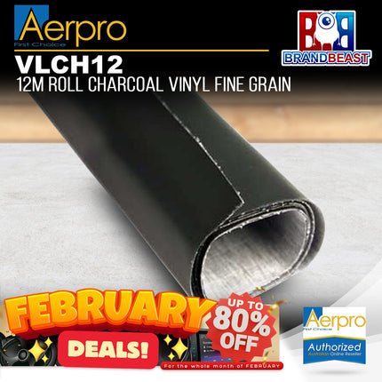 Aerpro VLCH12 12m Roll Charcoal Vinyl Fine Grain