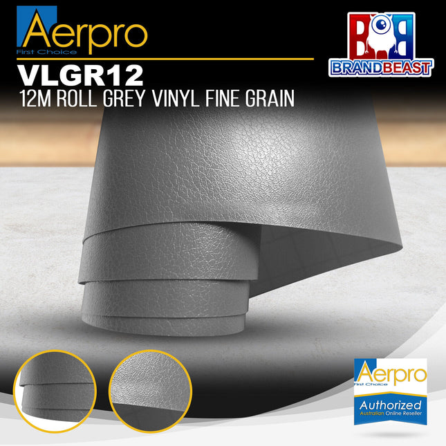 Aerpro VLGR12 12m Roll Grey Vinyl Fine Grain