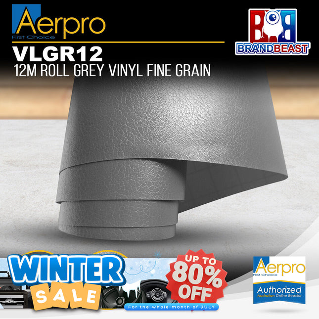 Aerpro VLGR12 12m Roll Grey Vinyl Fine Grain