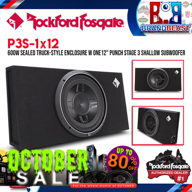 Rockford Fosgate P3S-1X12 Punch Single P3 12" Shallow Loaded Enclosure