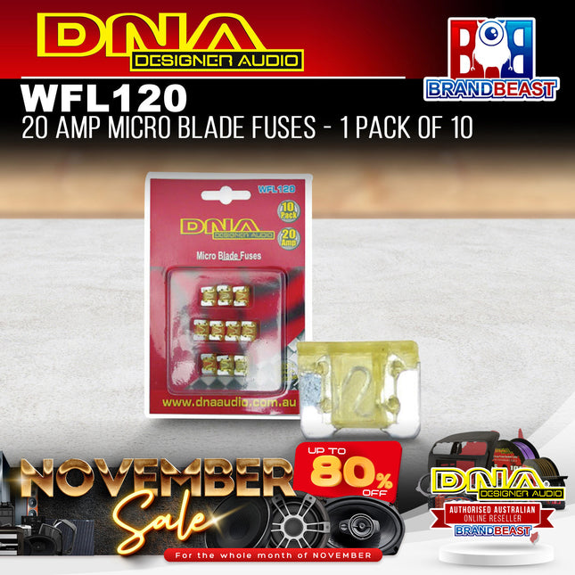 DNA WFL120 20 Amp Micro Blade Fuse - 1 Pack Of 10