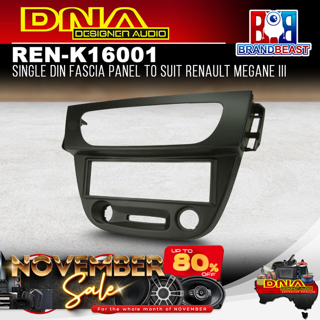 DNA REN-K16001 Single DIN Fascia Panel to Suit Renault Megane III