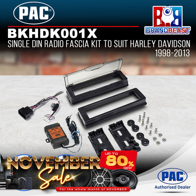 PAC BKHDK001X Single DIN Radio Fascia Kit To Suit Harley Davidson 1998-2013