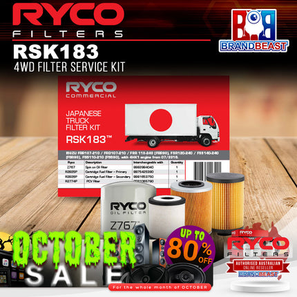 Ryco RSK183 4WD Filter Service Kit