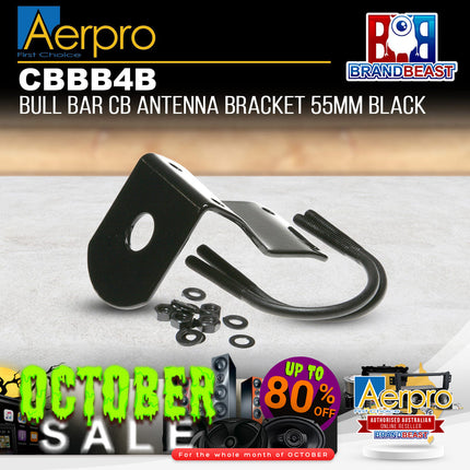 Aerpro CBBB4B Black Universal Bull Bar Mount UHF Antenna Bracket