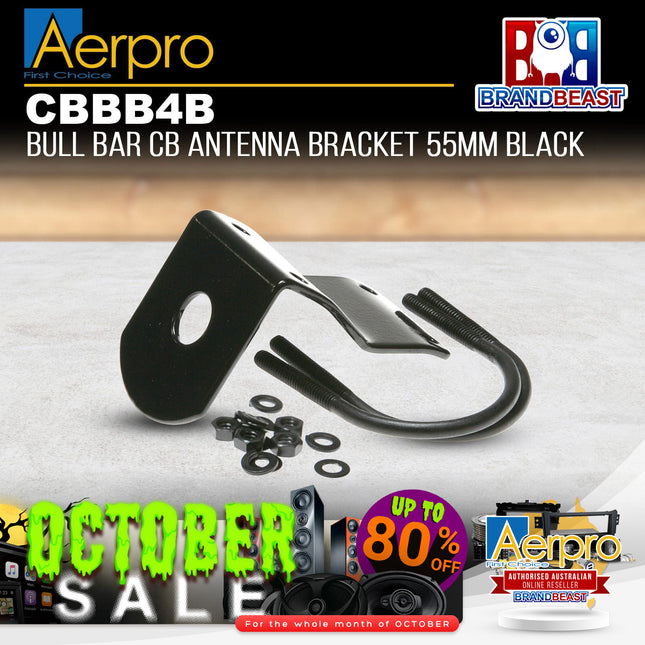 Aerpro CBBB4B Black Universal Bull Bar Mount UHF Antenna Bracket