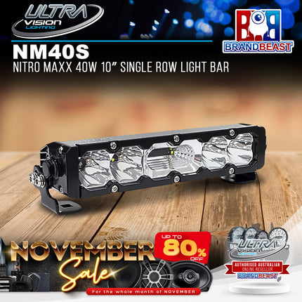 Ultra Vision Lighting NM40SCLB Nitro Maxx 40W 10" Single Row Light Bar (5700K)