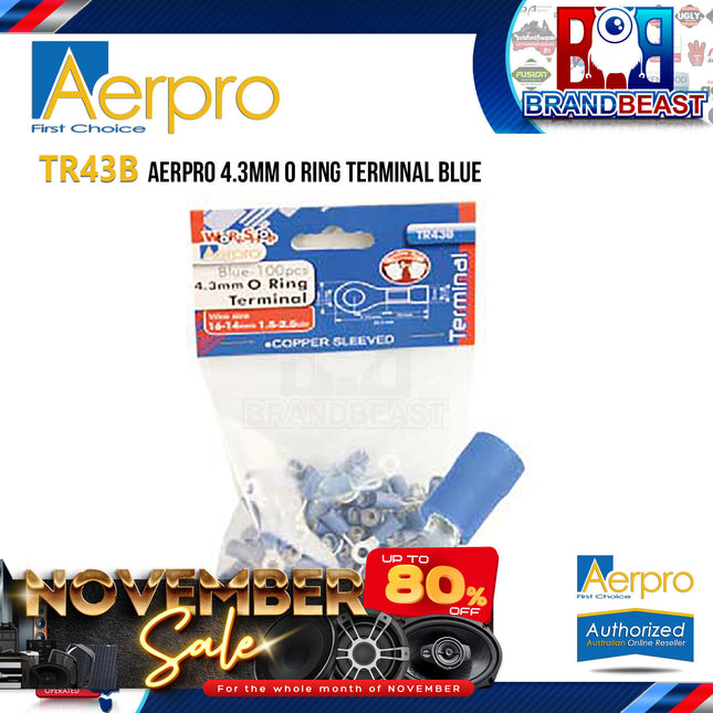 Aerpro TR43B 4.3mm O Ring Terminal Blue