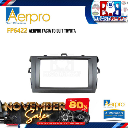 Aerpro FP6422 200mm Gunmetal Grey Facia Kit Suit Toyota Corolla (NZ Sedan/Wagon)