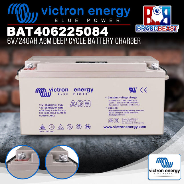 Victron Energy BAT406225084 6V/240Ah AGM Deep Cycle Battery Charger