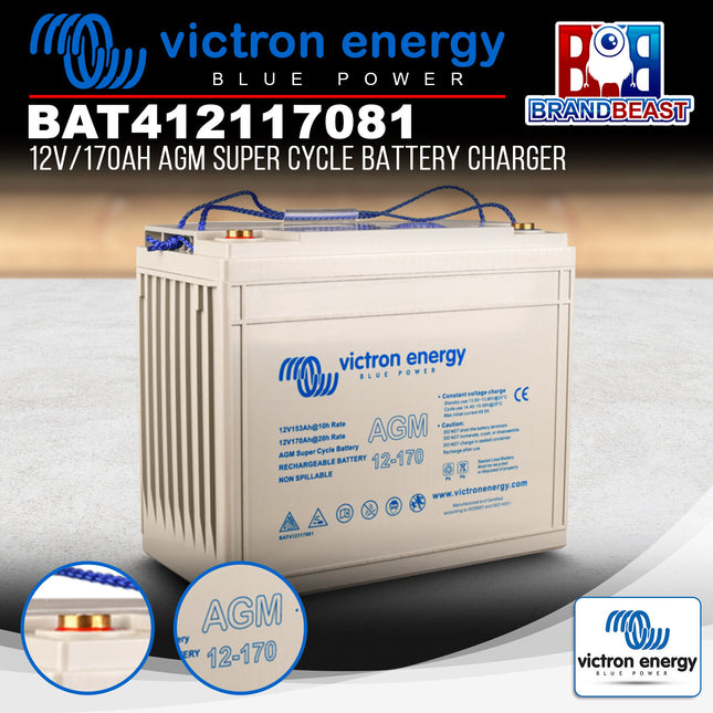 Victron Energy BAT412117081 12V/170Ah AGM Super Cycle Battery Charger