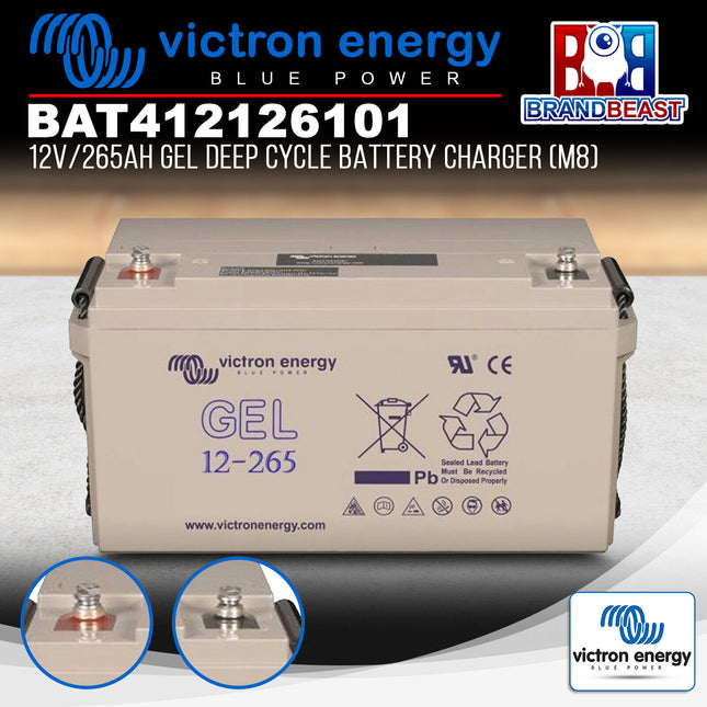 Victron Energy BAT412126101 12V/265Ah Gel Deep Cycle Battery Charger (M8)