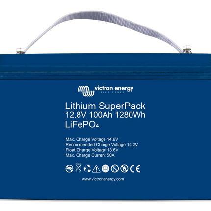 Victron Energy BAT512110712 12.8V 100Ah Lithium SuperPack Battery M8 Terminal