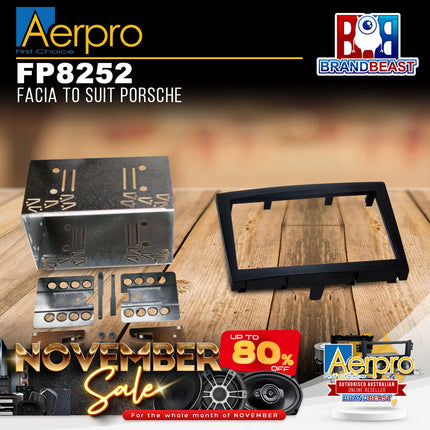 Aerpro FP8252 2DIN Silver Facia Kit For Porsche 911 (997) & Boxster/Cayman (987)