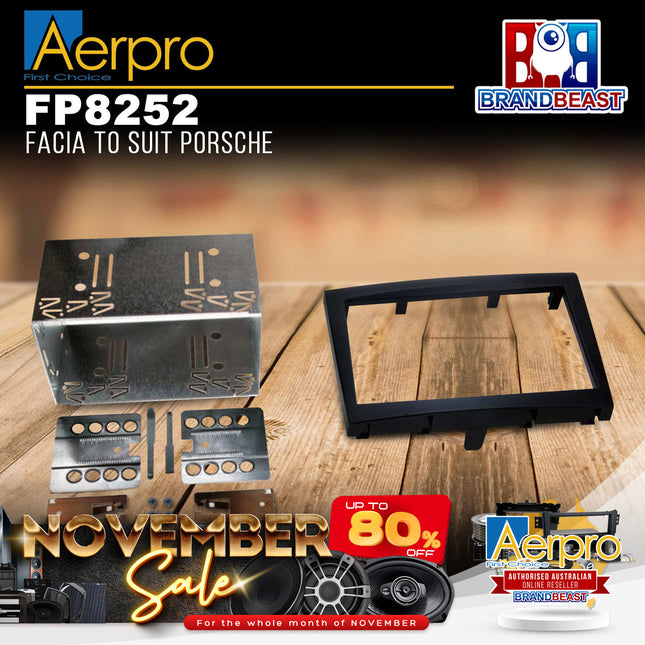 Aerpro FP8252 2DIN Silver Facia Kit For Porsche 911 (997) & Boxster/Cayman (987)
