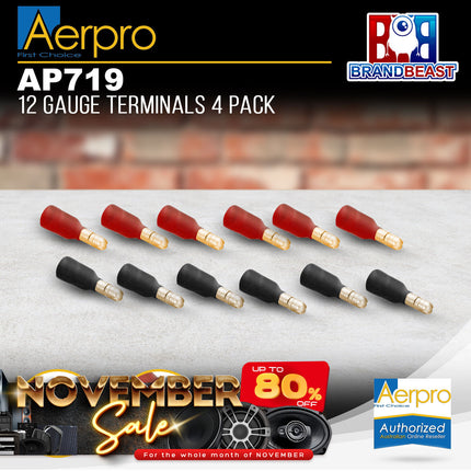 Aerpro AP719 12 Gauge Terminals Packet of 4
