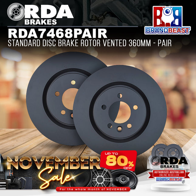 RDA Brakes RDA7468 Standard Disc Brake Rotor Vented 360mm - Pair