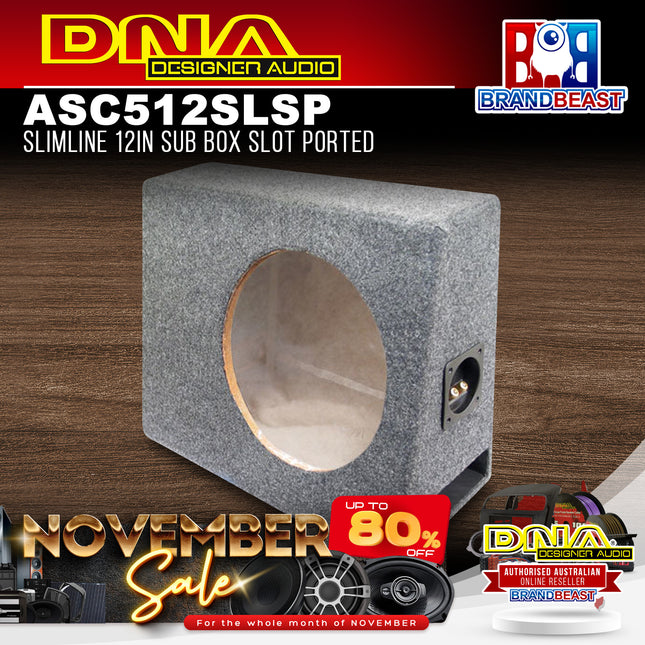DNA ASC512SLSP Slimline 12 Inch Slot Ported Subwoofer Box - Grey