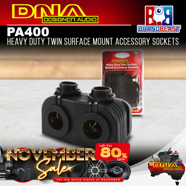 DNA PA400 Heavy Duty Twin Surface Mount Accessory Sockets