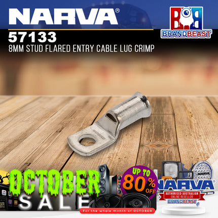 Narva 57133 8mm Stud Flared Entry Cable Lug Crimp - 35mm2