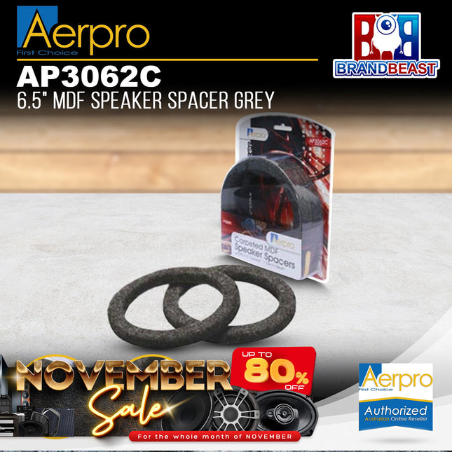Aerpro AP3062C 6.5" MDF Grey Speaker Spacers