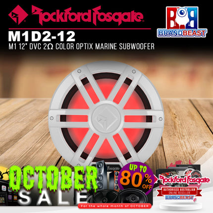 Rockford Fosgate M1D2-12 M1 12" DVC 2Œ© Color Optix Marine Subwoofer