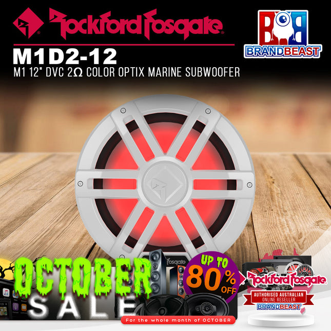 Rockford Fosgate M1D2-12 M1 12" DVC 2Œ© Color Optix Marine Subwoofer