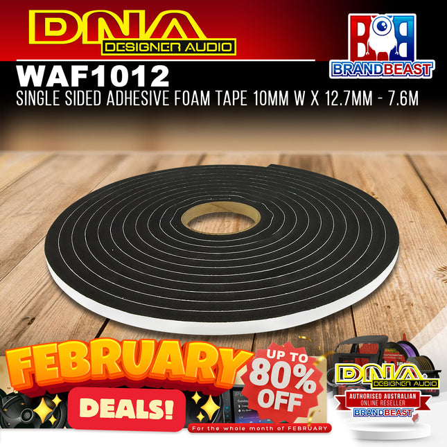 DNA WAF1012 Single Sided Adhesive Foam Tape 10mm W x 12.7mm - 7.6m