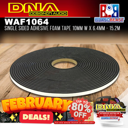 DNA WAF1064 Single Sided Adhesive Foam Tape 10mm x 6.4mm 15.2m