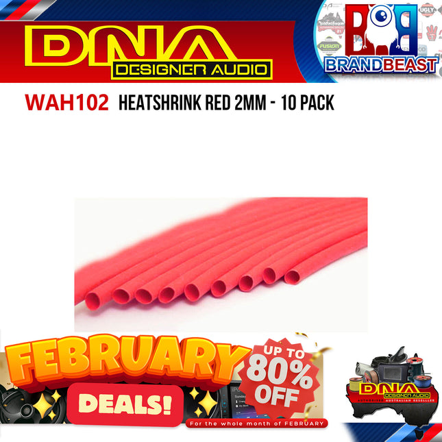 DNA WAH102 2mm Heatshrink Red - 10 Pieces