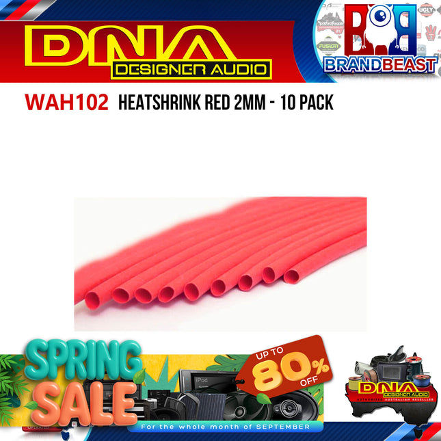 DNA WAH102 2mm Heatshrink Red - 10 Pieces