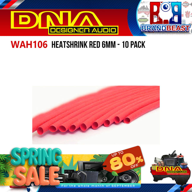 DNA WAH106 6mm Heatshrink Red - 10 Pieces