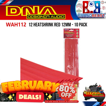 DNA WAH112 12mm Heatshrink Red - 10 Pieces