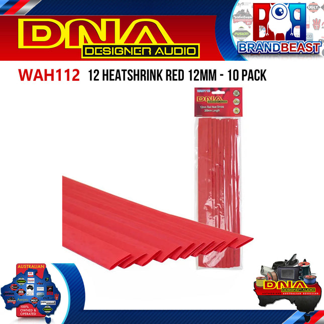 DNA WAH112 12mm Heatshrink Red - 10 Pieces