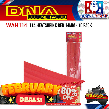 DNA WAH114 14mm Heatshrink Red - 10 Pieces