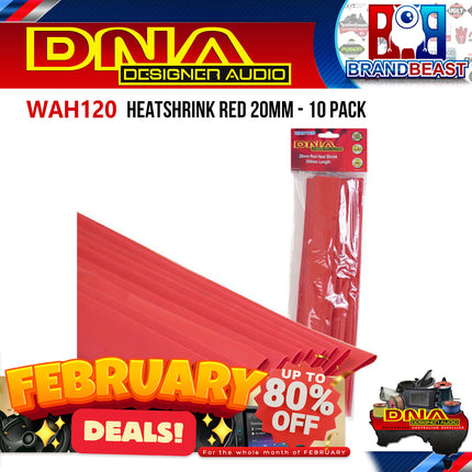 DNA WAH120 20mm Heatshrink Red - 10 Pieces