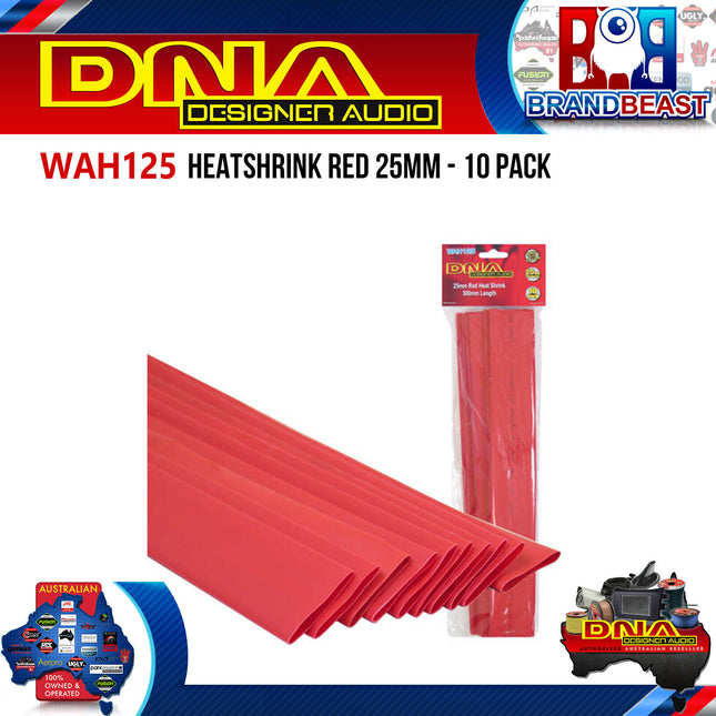 DNA WAH125 25mm Heatshrink Red - 10 Pieces
