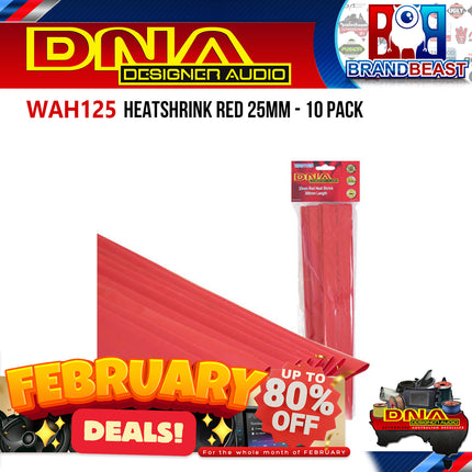 DNA WAH125 25mm Heatshrink Red - 10 Pieces