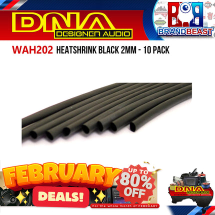 DNA WAH202 2mm Heatshrink Black - 10 Pieces