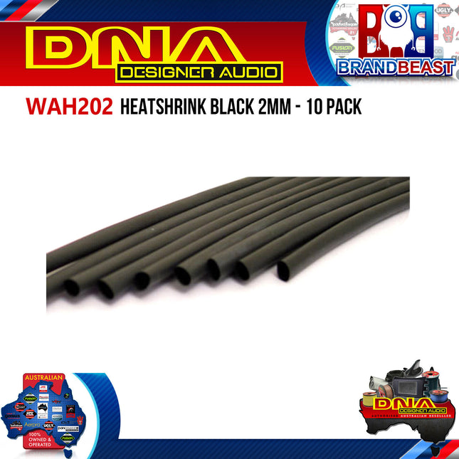 DNA WAH202 2mm Heatshrink Black - 10 Pieces