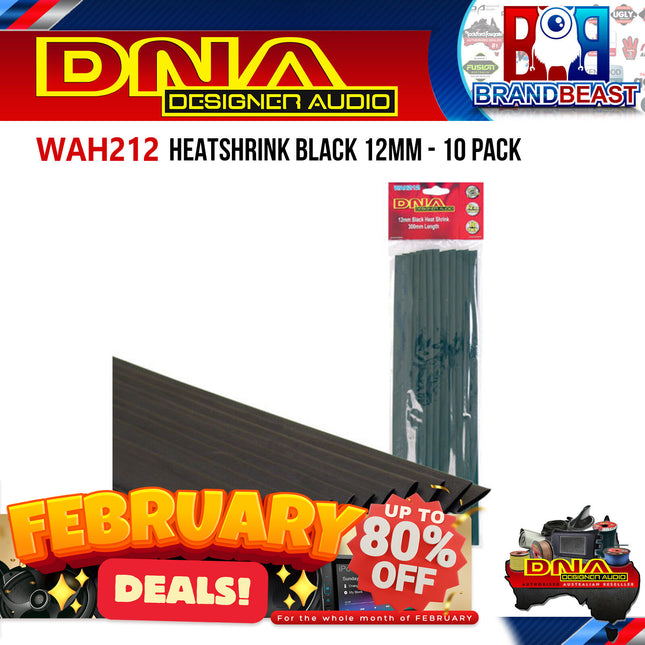 DNA WAH212 12mm Heatshrink Black - 10 Pieces