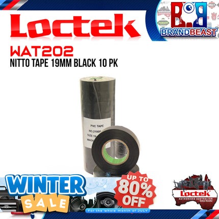 DNA WAT202 19mm x 20m Black Nitto Tape - 10 Pieces