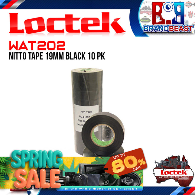 DNA WAT202 19mm x 20m Black Nitto Tape - 10 Pieces