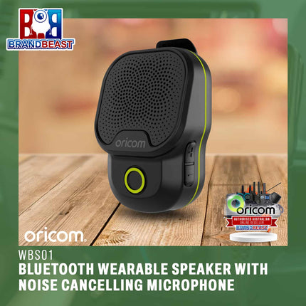 Oricom WBS01 Bluetooth Wearable Speaker With Noise Cancelling Microphone