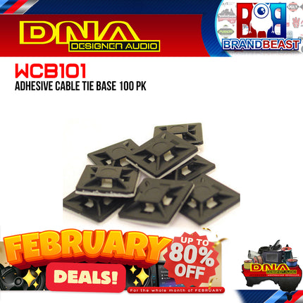 DNA WCB101 Adhesive Cable Tie Base - 100 Pieces